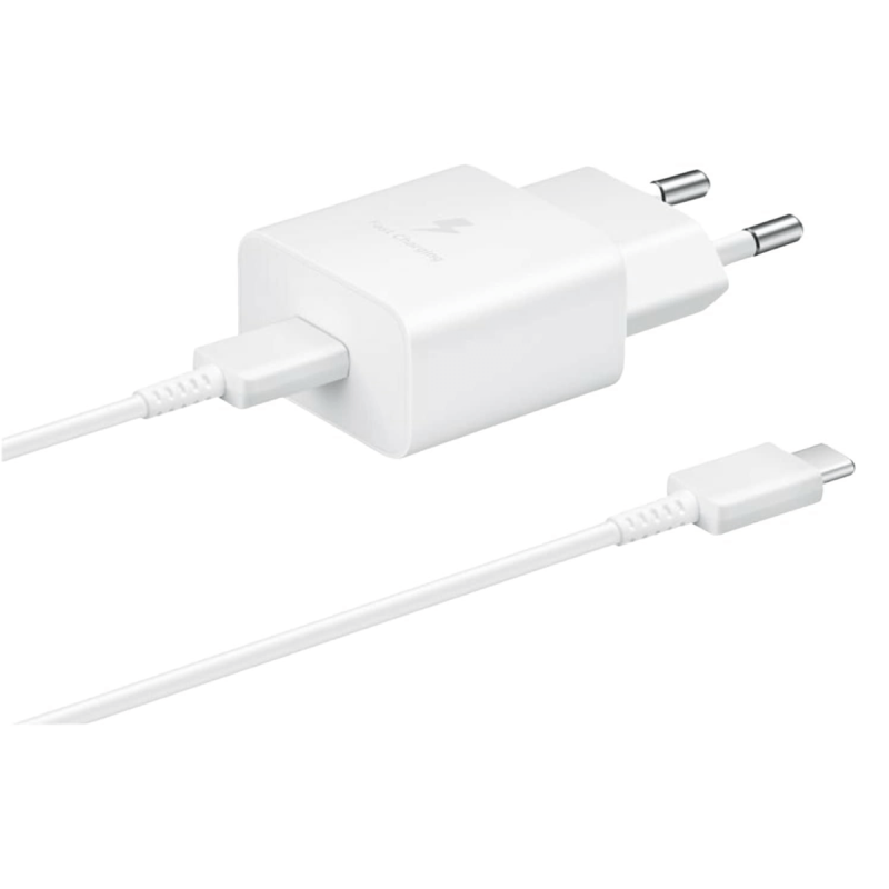 Cargador de red Samsung EP-T1510XWEGEU USB-C 15W + Cable USB-C Blanco