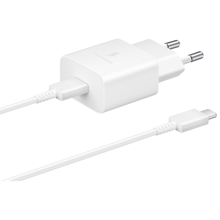 Cargador de red Samsung EP-T1510XWEGEU USB-C 15W + Cable USB-C Blanco