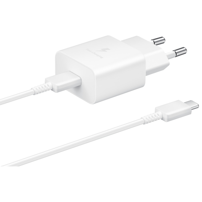 Cargador de red Samsung EP-T1510XWEGEU USB-C 15W + Cable USB-C Blanco