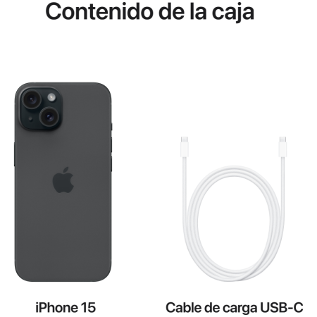 Apple iPhone 15 256GB Negro (Black) MTP63QL/A
