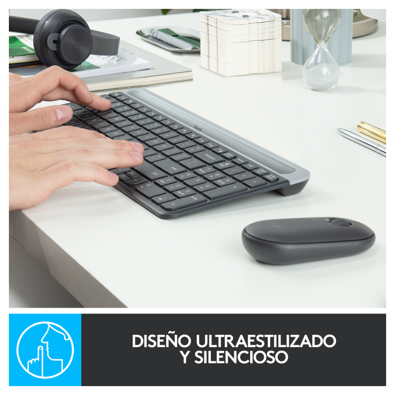 Teclado y Ratón Inalámbricos Logitech Slim Combo MK470