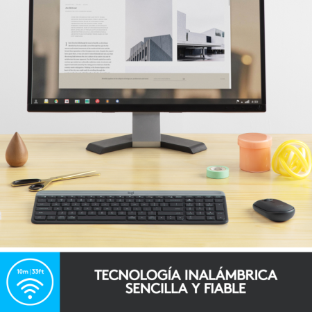 Teclado y Ratón Inalámbricos Logitech Slim Combo MK470