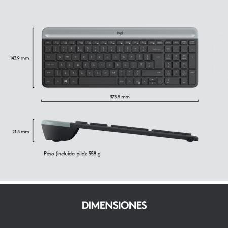 Teclado y Ratón Inalámbricos Logitech Slim Combo MK470