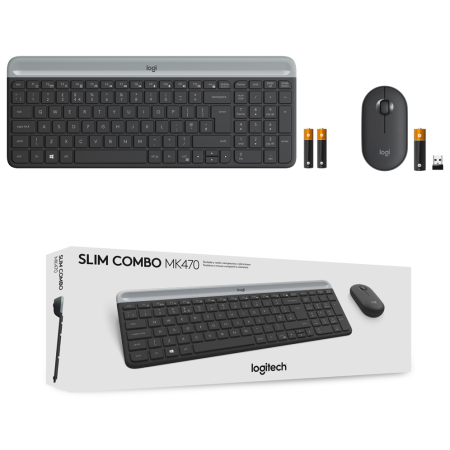 Teclado y Ratón Inalámbricos Logitech Slim Combo MK470