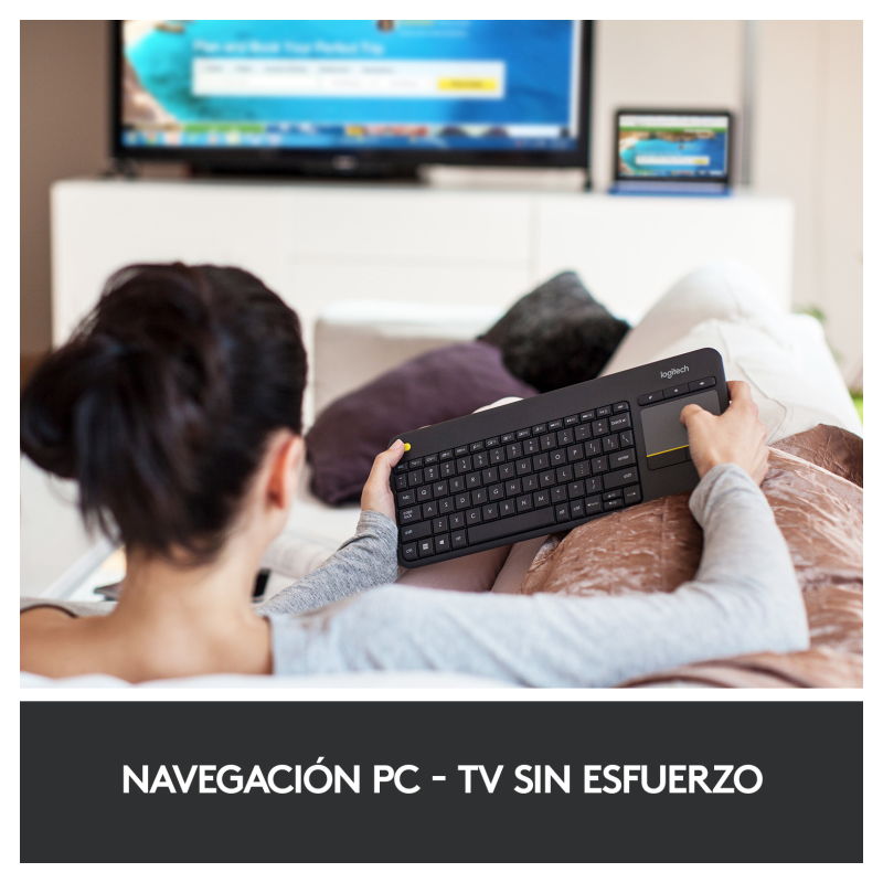 Teclado para Smart TV Logitech Wireless Touch K400 Plus