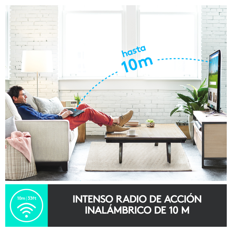Teclado para Smart TV Logitech Wireless Touch K400 Plus