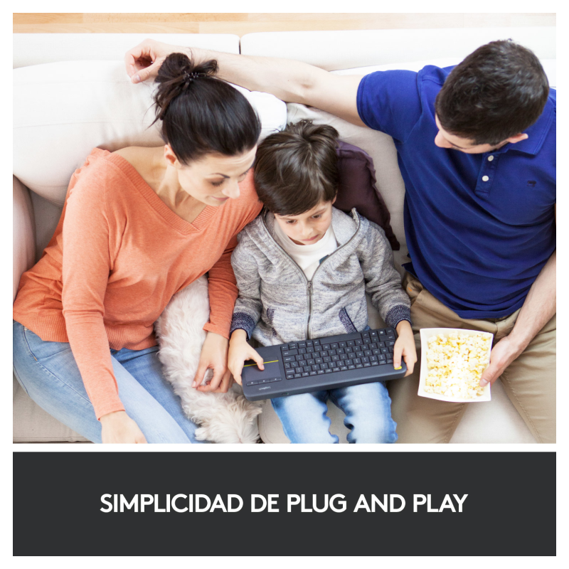 Teclado para Smart TV Logitech Wireless Touch K400 Plus