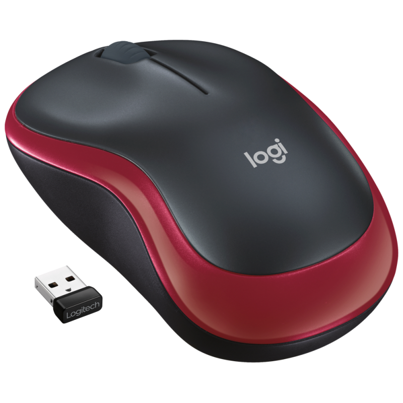 Ratón Inalámbrico Logitech M185/ Hasta 1000 DPI/ Rojo