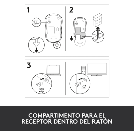 Ratón Inalámbrico Logitech M185/ Hasta 1000 DPI/ Gris