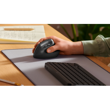 Ratón Ergonómico Inalámbrico por Bluetooth/ 2.4GHz Logitech Lift Vertical Ergonomic Mouse/ Hasta 4000 DPI/ Grafito