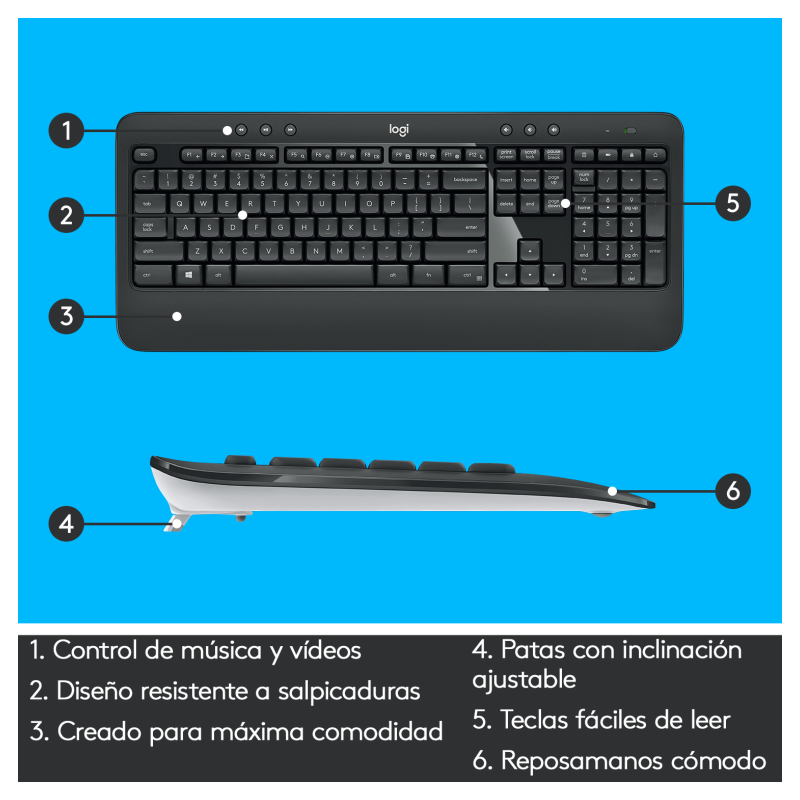 Teclado y Ratón Inalámbrico Logitech MK540 Advanced