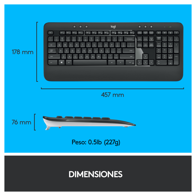 Teclado y Ratón Inalámbrico Logitech MK540 Advanced