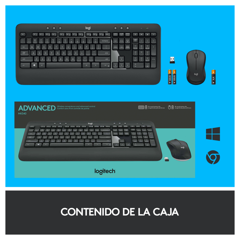 Teclado y Ratón Inalámbrico Logitech MK540 Advanced