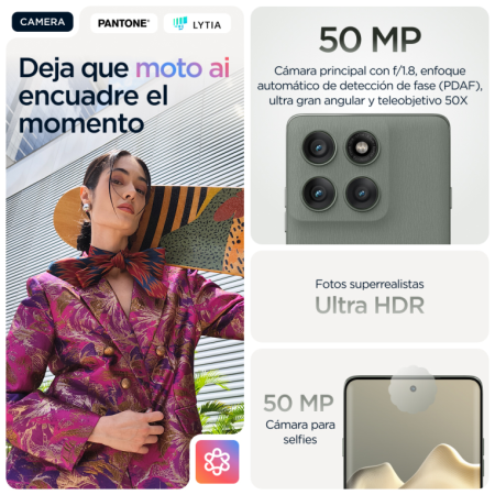Motorola edge 60 pro 16,9 cm (6.67″) SIM doble Android 15 5G USB Tipo C 12 GB 512 GB 6000 mAh Gris