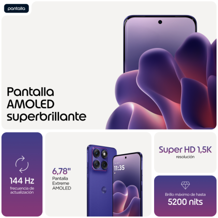 Motorola edge 70 fusion 17,2 cm (6.78″) SIM doble Android 16.0 5G USB Tipo C 8 GB 256 GB 7000 mAh Violeta