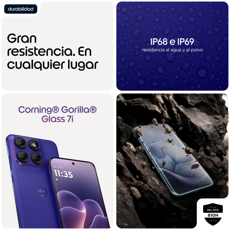 Motorola edge 70 fusion 17,2 cm (6.78″) SIM doble Android 16.0 5G USB Tipo C 8 GB 256 GB 7000 mAh Violeta