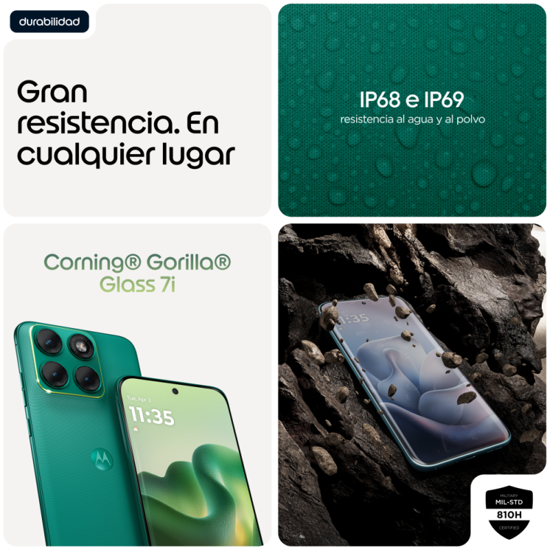 Motorola edge 70 fusion 17,2 cm (6.78″) SIM doble Android 16.0 5G USB Tipo C 8 GB 256 GB 7000 mAh Verde
