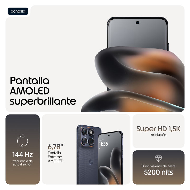 Motorola edge 70 fusion 17,2 cm (6.78″) SIM doble Android 16.0 5G USB Tipo C 8 GB 256 GB 7000 mAh Negro