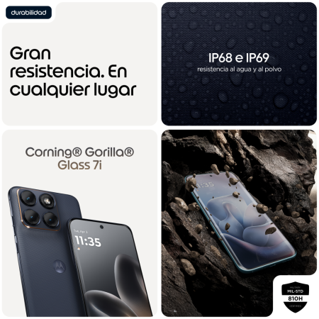 Motorola edge 70 fusion 17,2 cm (6.78″) SIM doble Android 16.0 5G USB Tipo C 8 GB 256 GB 7000 mAh Negro
