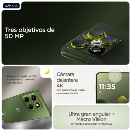 Motorola edge 70 17 cm (6.7″) SIM doble Android 16.0 5G USB Tipo C 12 GB 512 GB 4800 mAh Verde