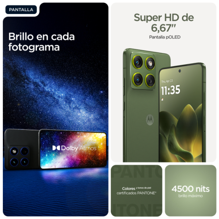 Motorola edge 70 17 cm (6.7″) SIM doble Android 16.0 5G USB Tipo C 12 GB 512 GB 4800 mAh Verde