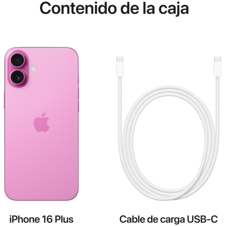 Apple iPhone 16 Plus 17 cm (6.7″) SIM doble iOS 18 5G USB Tipo C 256 GB Rosa