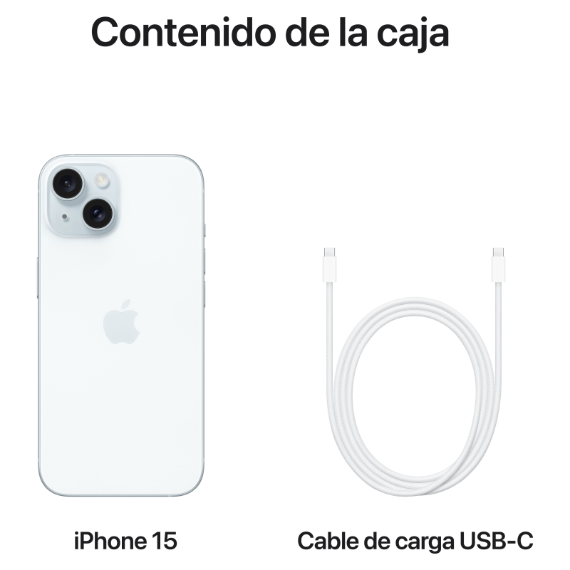 Apple iPhone 15 15,5 cm (6.1″) SIM doble iOS 17 5G USB Tipo C 256 GB Azul
