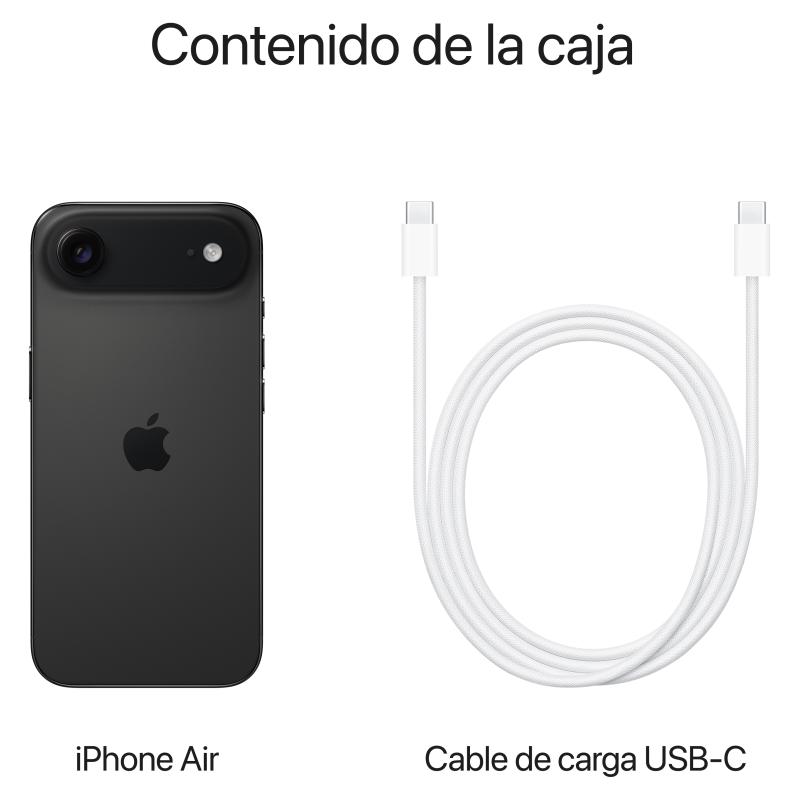 Apple iPhone Air 16,5 cm (6.5″) SIM doble iOS 26 5G USB Tipo C 512 GB Negro