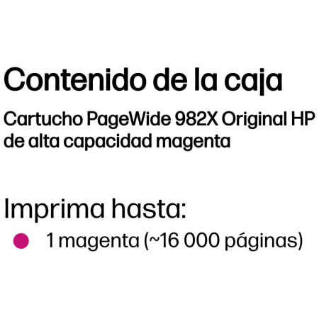 HP Cartucho PageWide 982X Original de alta capacidad magenta