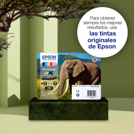 Epson Elephant Tinta magenta 24XL Claria Photo HD Elefantes