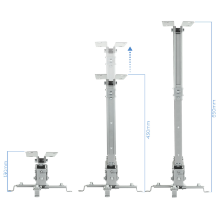 TooQ SOPORTE UNIVERSAL INCLINABLE DE TECHO PARA PROYECTOR PLATA
