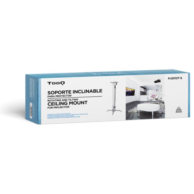 TooQ SOPORTE UNIVERSAL INCLINABLE DE TECHO PARA PROYECTOR PLATA
