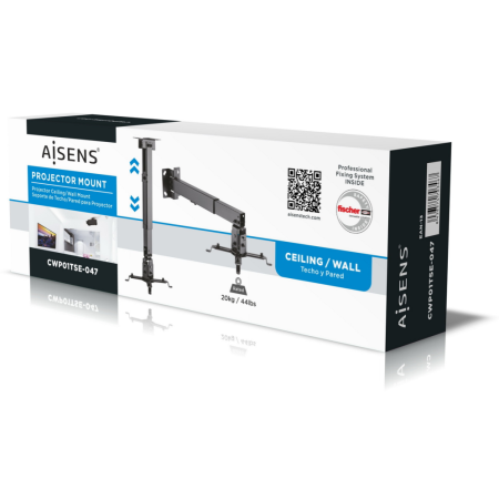 AISENS CWP01TSE-047 montaje para projector Pared/techo Negro