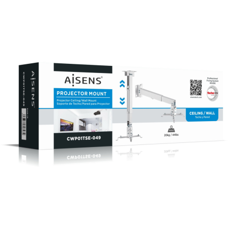 AISENS CWP01TSE-049 montaje para projector Pared/techo Blanco