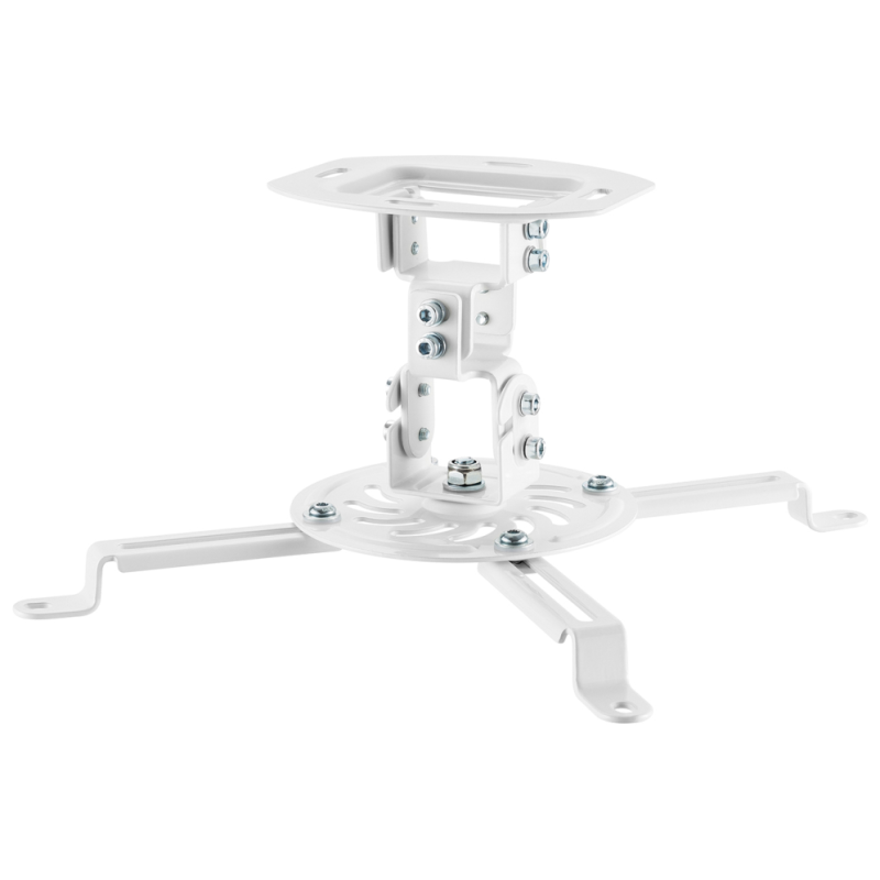 AISENS Soporte Universal Giratorio, Inclinable de Techo para Proyector 13.5Kg, Blanco
