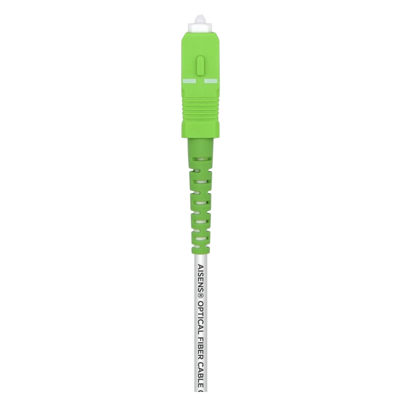 AISENS Cable Fibra Óptica Latiguillo G657A2 3.0 9/125 SMF Simplex CPR DCA LSZH, SC/APC-SC/APC, Blanco, 1.0 m