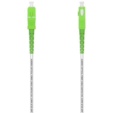 AISENS Cable Fibra Óptica Latiguillo G657A2 3.0 9/125 SMF Simplex CPR DCA LSZH, SC/APC-SC/APC, Blanco, 40 m