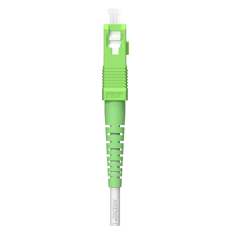 AISENS Cable Fibra Óptica Latiguillo G657A2 3.0 9/125 SMF Simplex CPR DCA LSZH, SC/APC-SC/APC, Blanco, 80 m