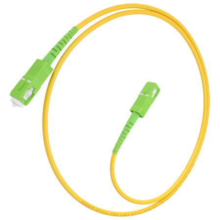 AISENS Cable Fibra Óptica Latiguillo G657A2 3.0 9/125 SMF Simplex CPR DCA LSZH, SC/APC-SC/APC, Amarillo, 1.0m