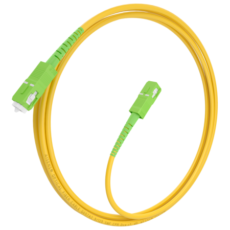 AISENS Cable Fibra Óptica Latiguillo G657A2 3.0 9/125 SMF Simplex CPR DCA LSZH, SC/APC-SC/APC, Amarillo, 3.0m