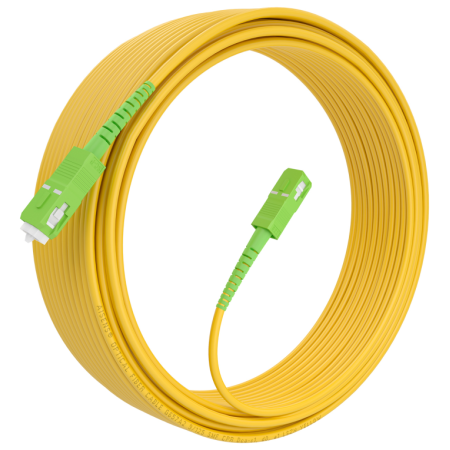 AISENS Cable Fibra Óptica Latiguillo G657A2 3.0 9/125 SMF Simplex CPR DCA LSZH, SC/APC-SC/APC, Amarillo, 15m