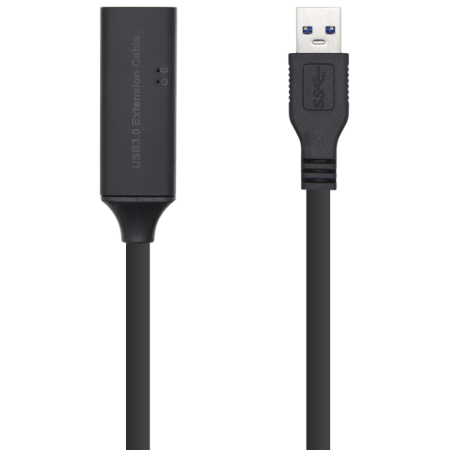 AISENS Cable USB 3.0 Prolongador con amplificador y alim., Tipo A/M-A/H, Negro, 15m