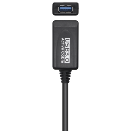 AISENS Cable USB 3.0 Prolongador Con Amplificador, Tipo A/M-A/H, Negro, 5.0m