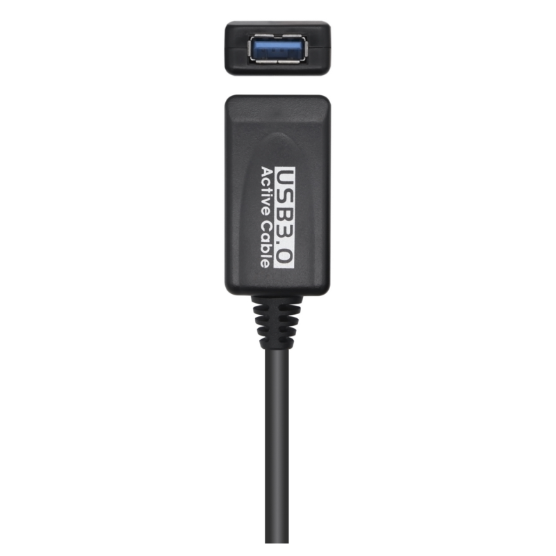 AISENS Cable USB 3.0 Prolongador Con Amplificador, Tipo A/M-A/H, Negro, 5.0m