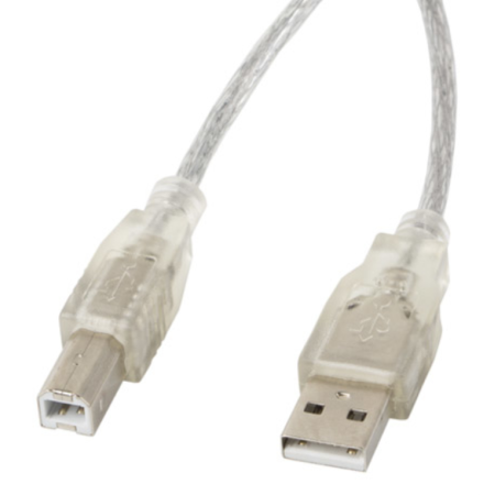 Lanberg CA-USBA-12CC-0030-TR cable USB USB 2.0 3 m USB B Transparente