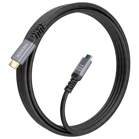 AISENS Cable USB 3.2 Gen2x2 Aluminio 20Gbps 8K@30Hz 5A 100W E-Mark, Tipo USB-C/M-USB-C/M, Negro, 3.0m