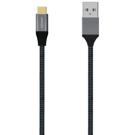 AISENS Cable USB 3.1 Gen2 Aluminio 10Gbps 3A, Tipo USB-C/M-A/M, Gris, 0.5M
