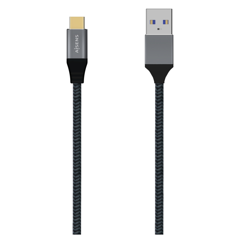 AISENS Cable USB 3.1 Gen2 Aluminio 10Gbps 3A, Tipo USB-C/M-A/M, Gris, 0.5M