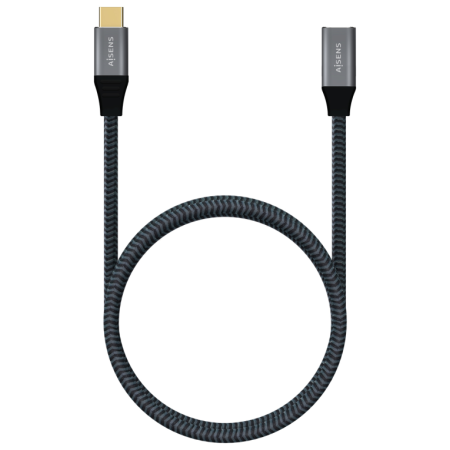 AISENS Cable USB 3.2 Gen2X2 Aluminio 20Gbps 5A 100W, Tipo USB-C/M-USB-C/H, Gris, 1.0M