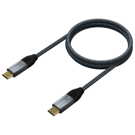 AISENS Cable USB 2.0 Aluminio 5A 100W E-Mark, USB-C/M-USB-C/M, Gris, 2.0M